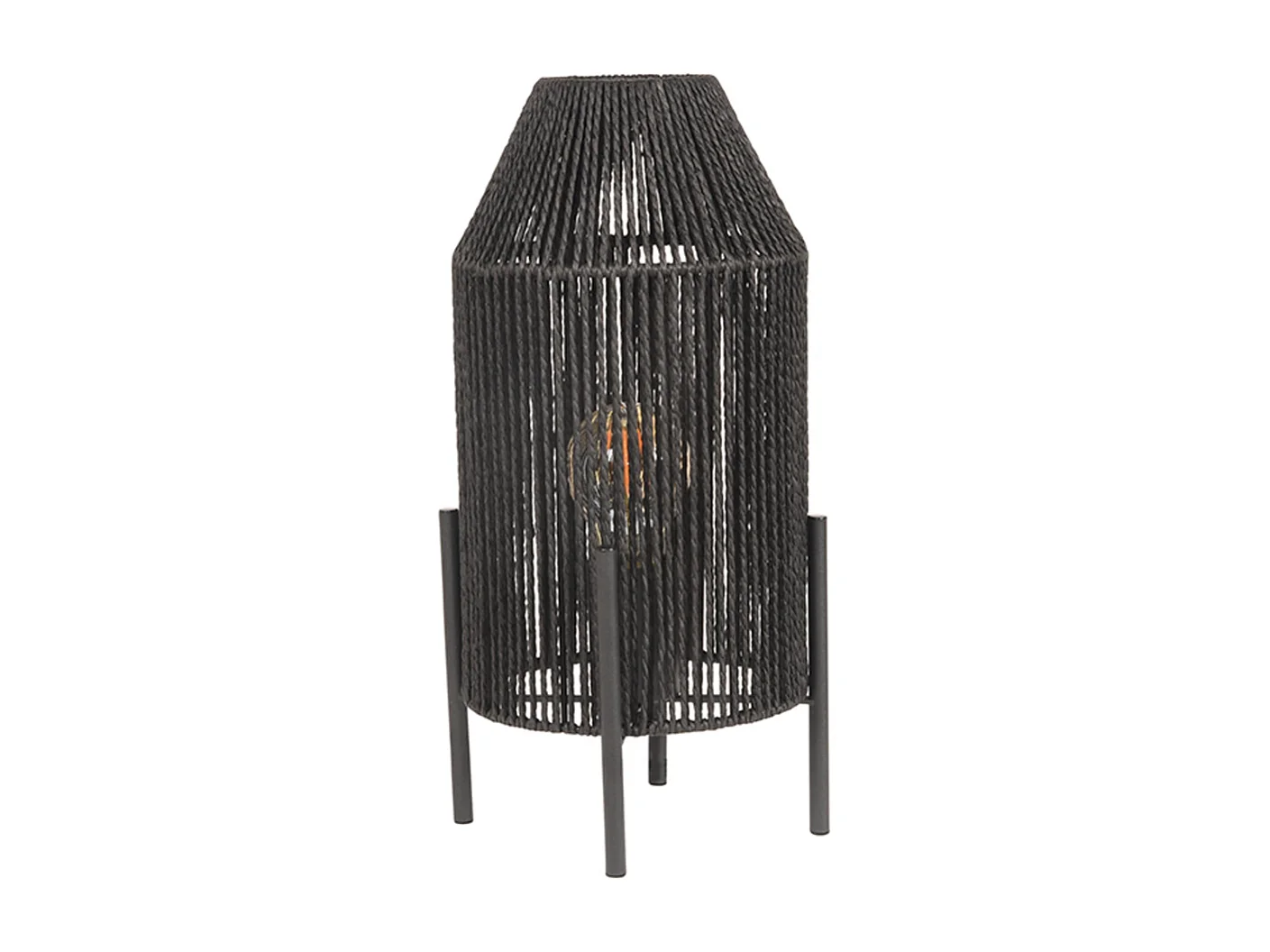 Lampe de table Ibiza - Noir - 18x18x35 cm