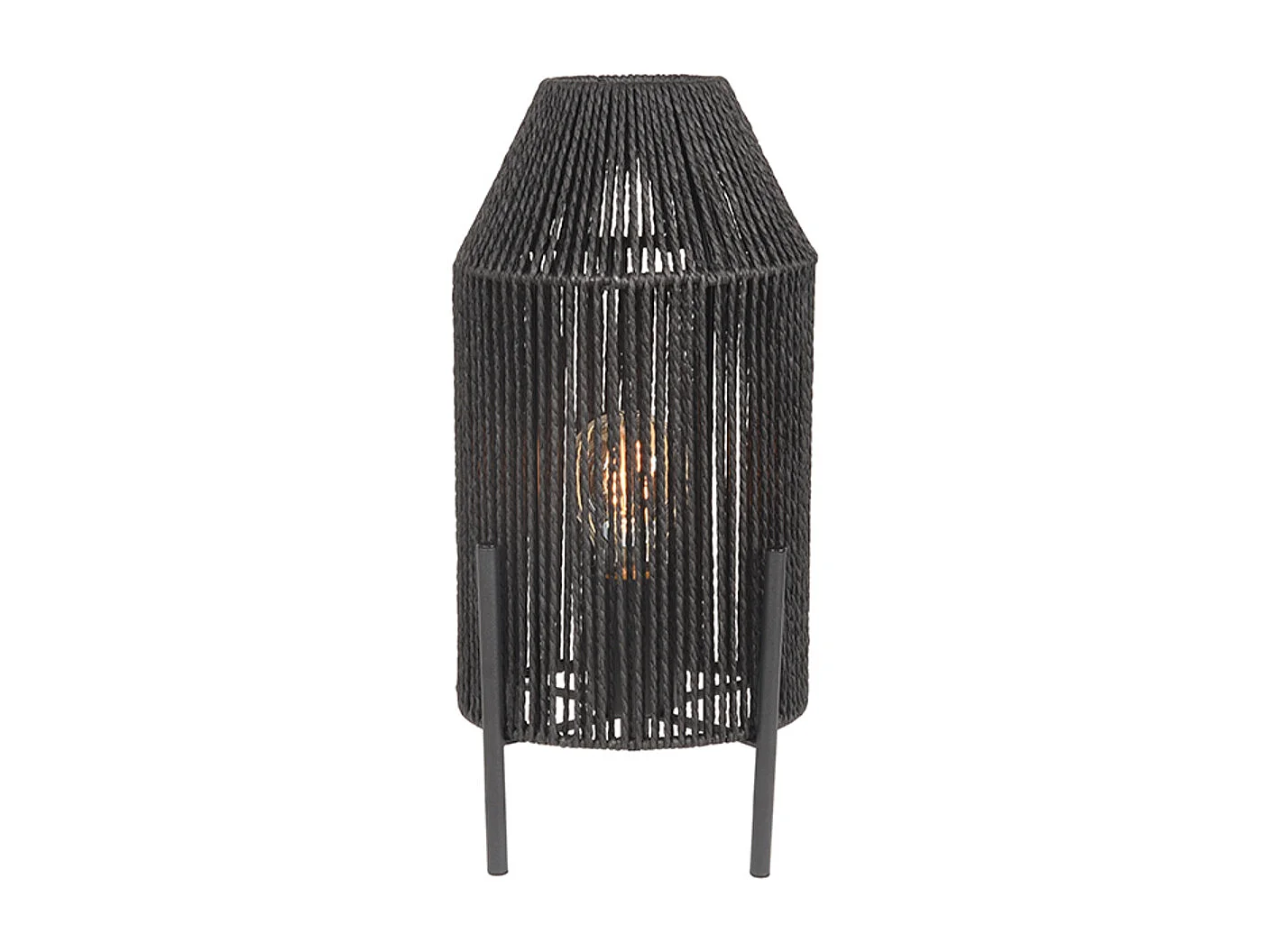 Lampe de table Ibiza - Noir - 18x18x35 cm