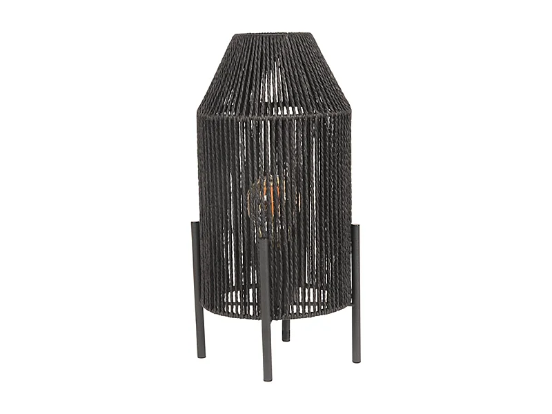 Lampe de table Ibiza - Noir - 18x18x35 cm