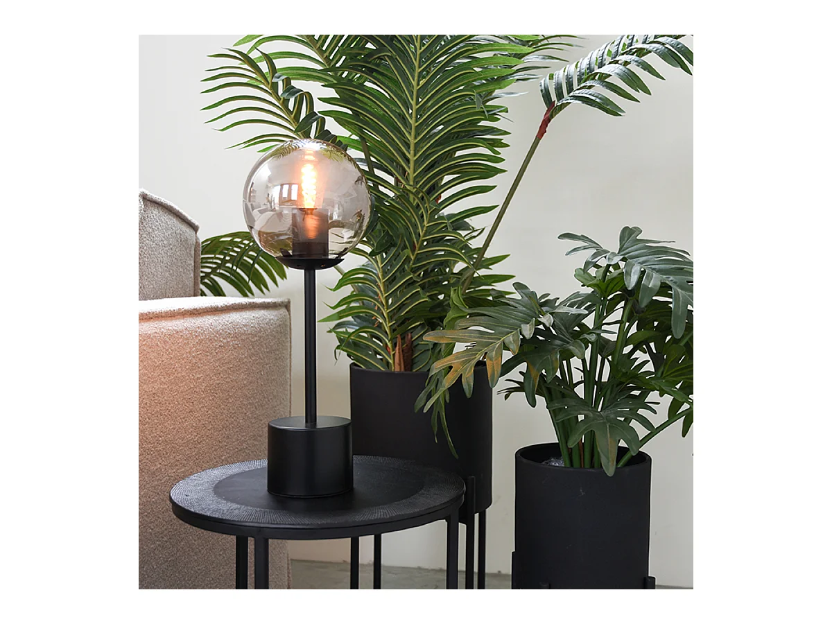 Tischlampe Fumo 15x15x41 cm - Rauch - Glas