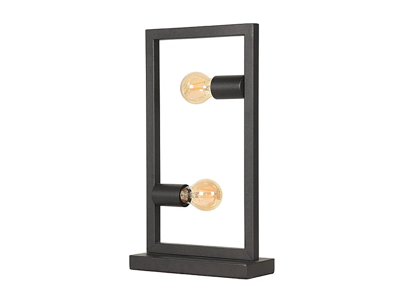 Tischleuchte Quadrato - Schwarz - Metall - 20x10x45 cm