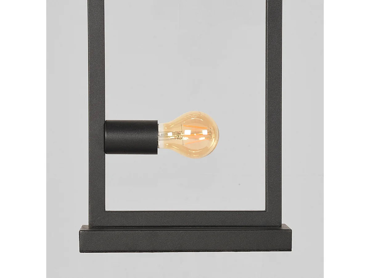 Tischleuchte Quadrato - Schwarz - Metall - 20x10x45 cm