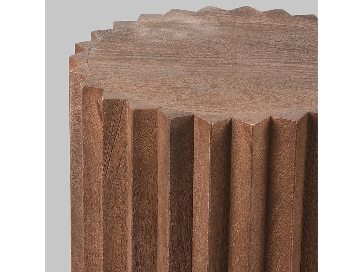 Bijzettafel Novan - Espresso Ø35cm - Mangohout