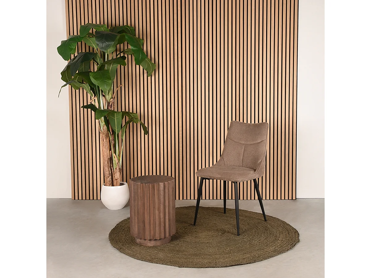 Bijzettafel Novan - Espresso Ø35cm - Mangohout