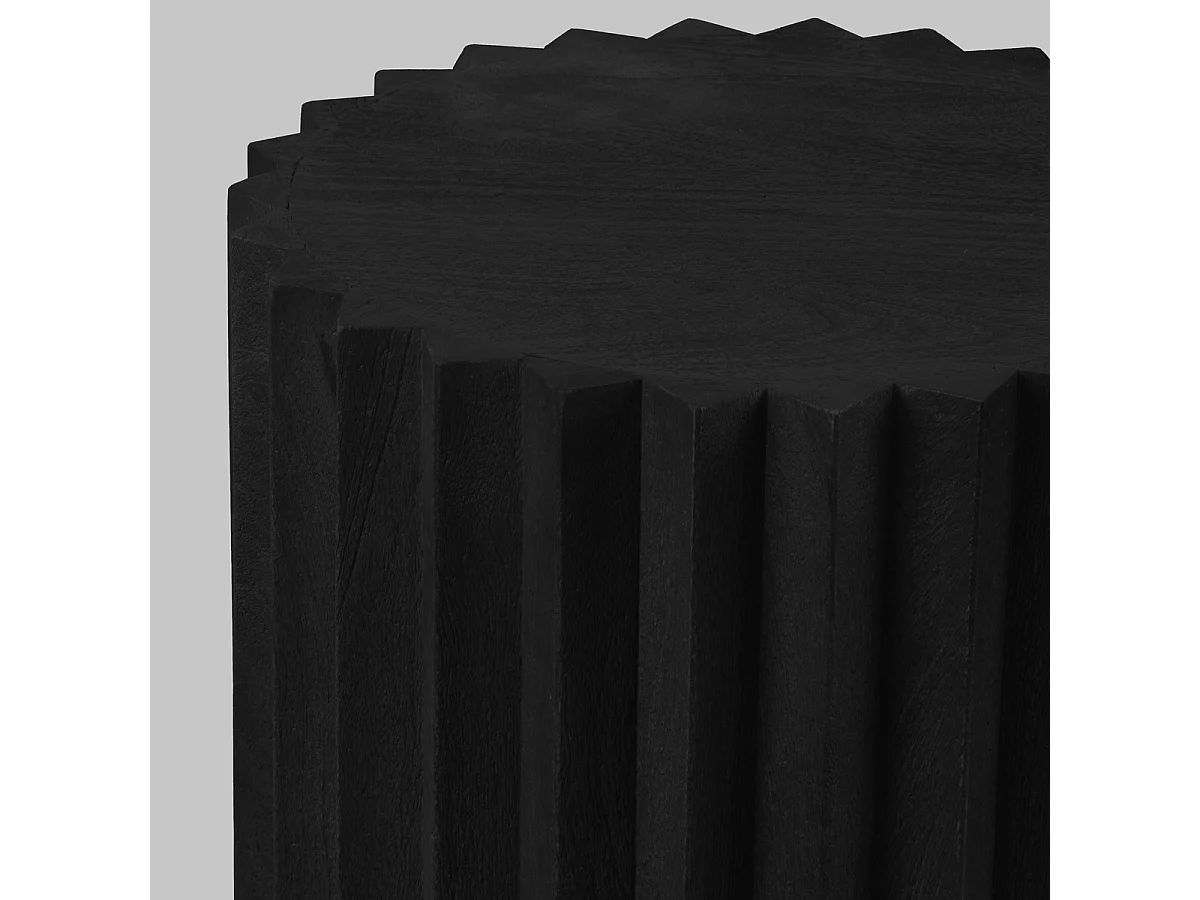 Table d'appoint Novan - Noir - Bois de manguier - 35x35x48 cm