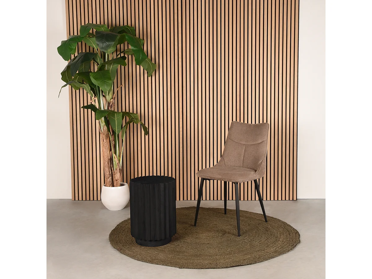 Table d'appoint Novan - Noir - Bois de manguier - 35x35x48 cm