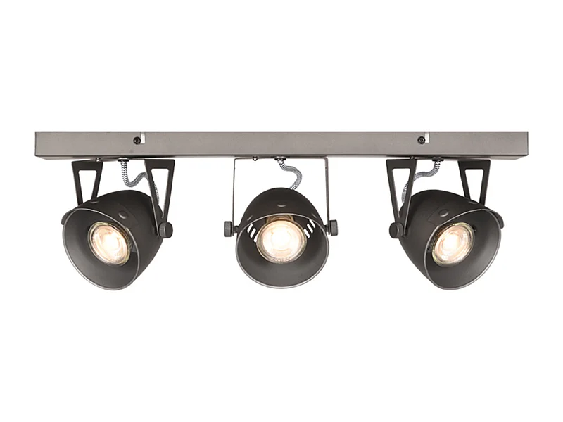 Spot Cap led - Grau - Metall - 3 Lichter