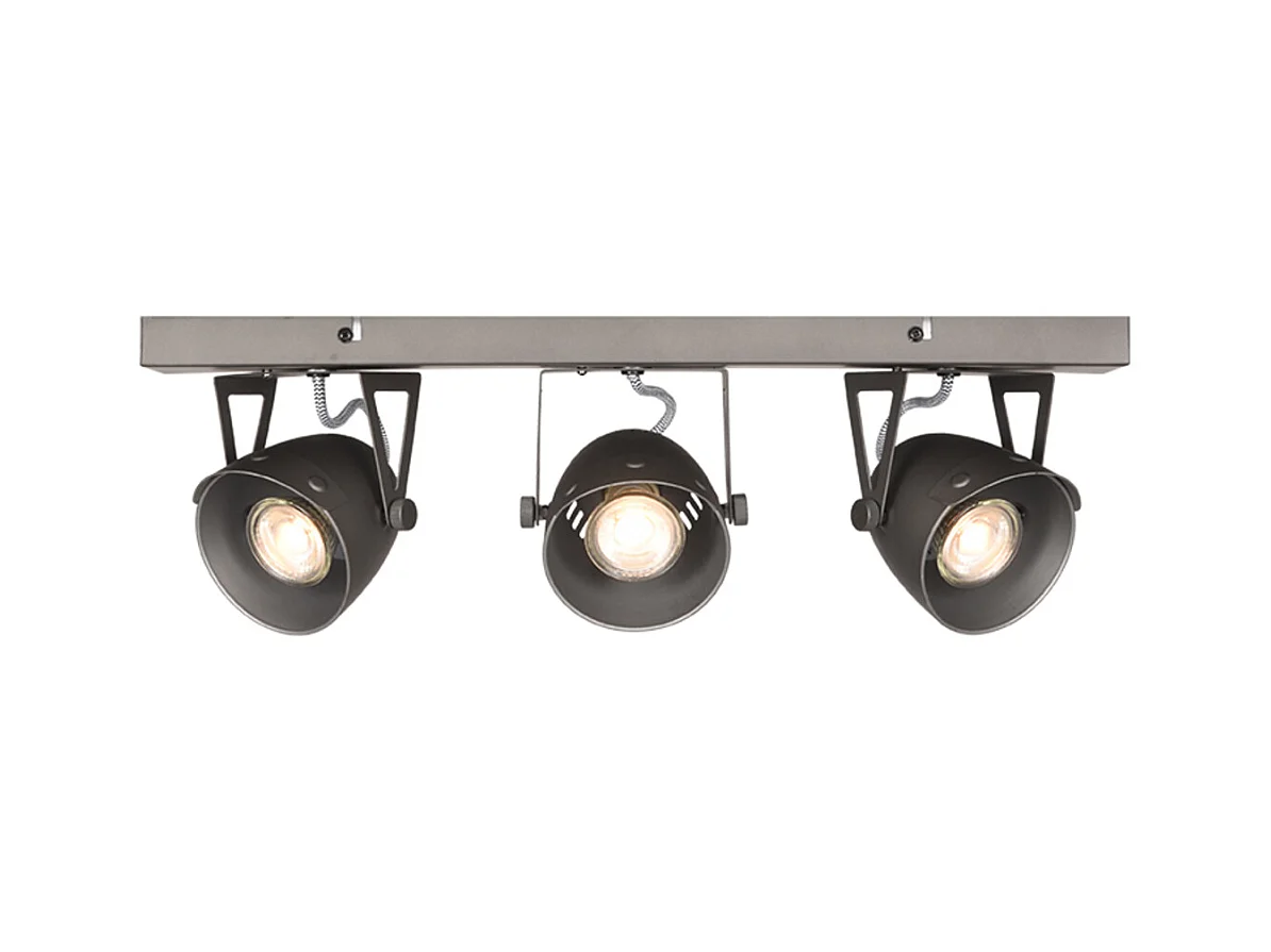 Spot LED - Gris - Métal - 3 lumières