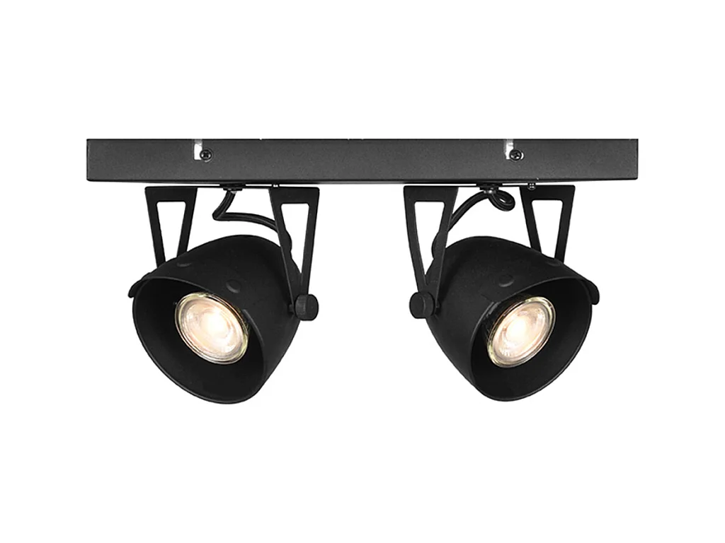 Spot LED - Noir - Métal - 2 lumières