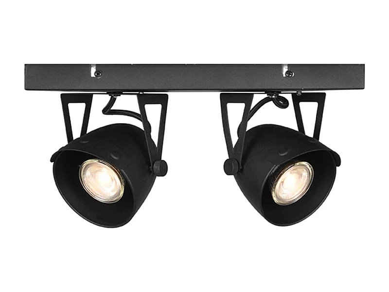 Foco LED - Negro - Metal - 2 Luces