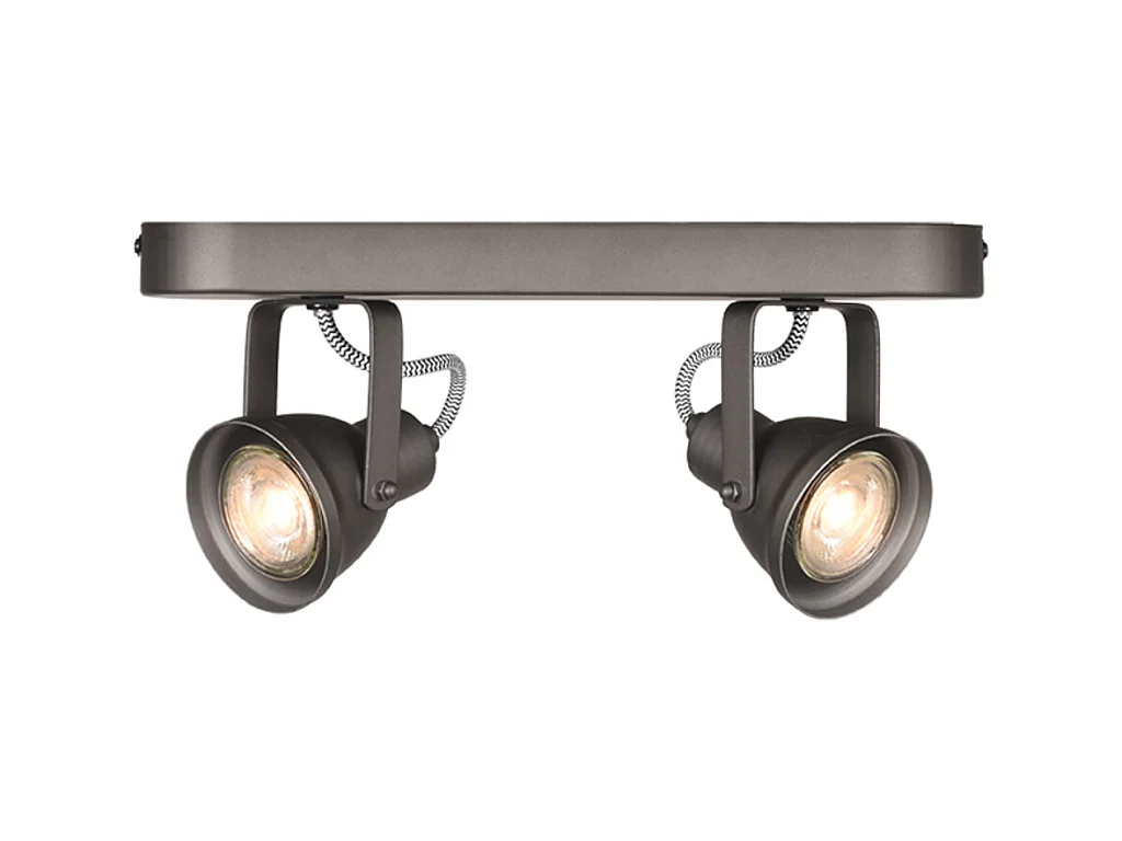 Spot Max LED - Gris - Métal - 2 lumières