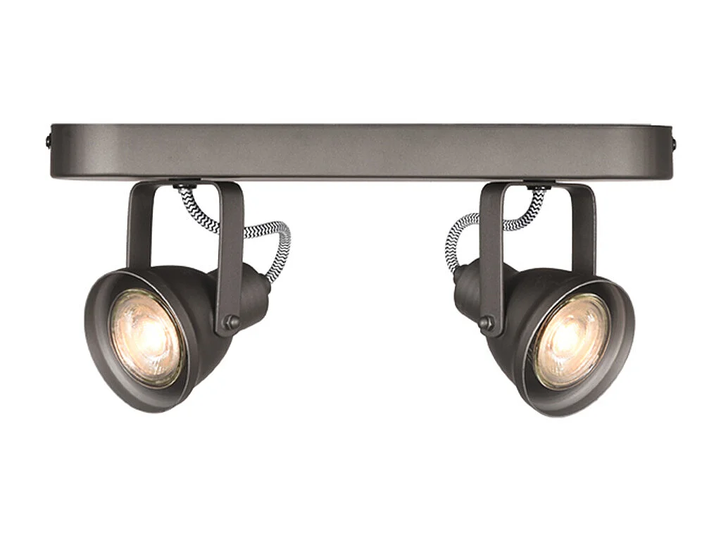 Spot Max LED - Gris - Métal - 2 lumières
