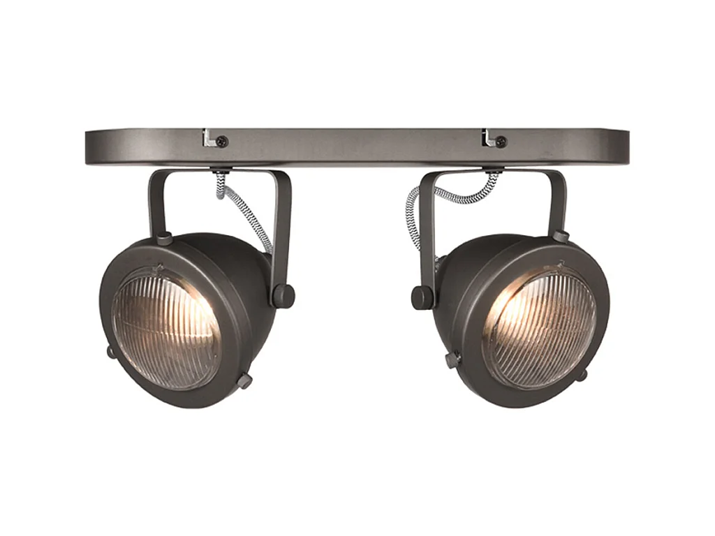 Spot Moto LED - Acier Brûlé - Métal - 2 Feux