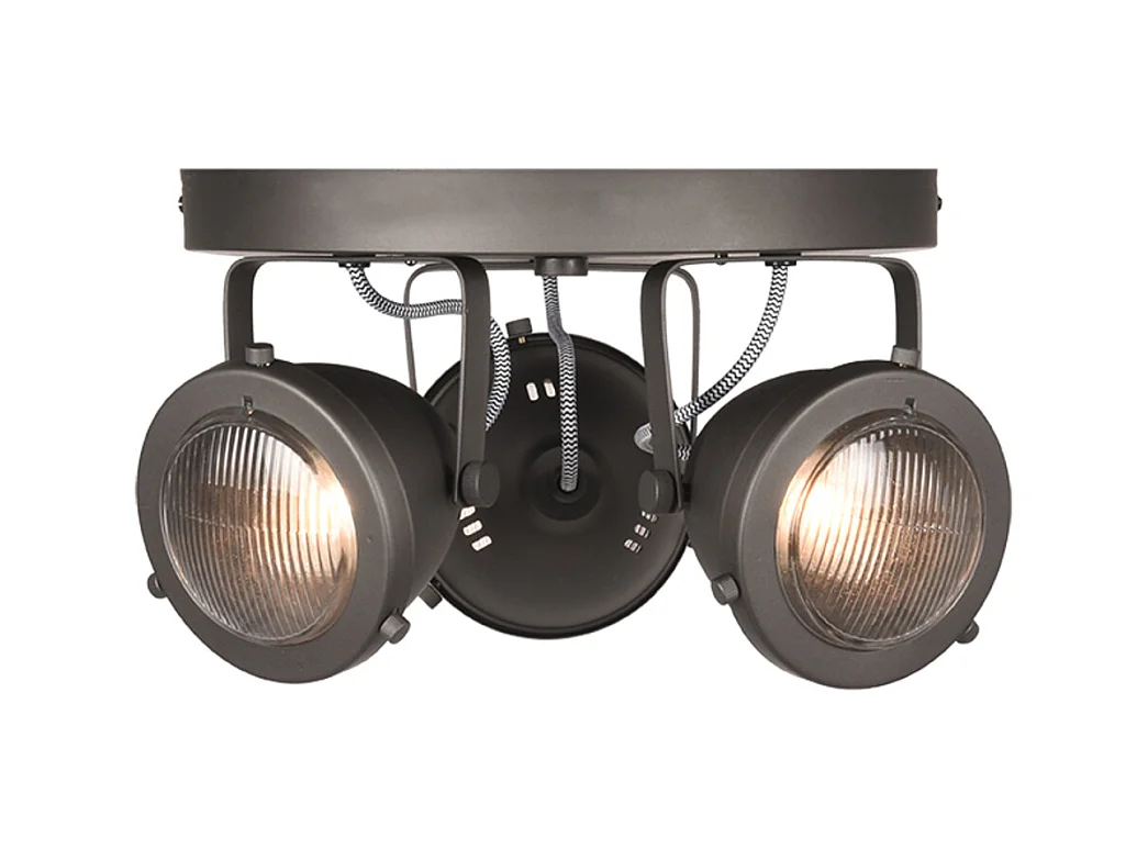 Spot Moto LED - Acier Brûlé - Métal - 3 Feux