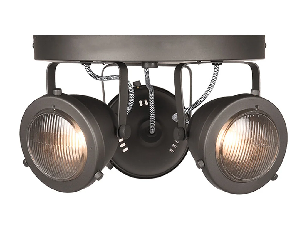 Spot Moto led - Burned Steel - Metaal - 3 Lichts