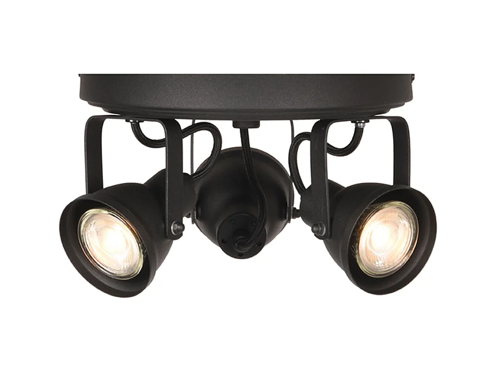 Spot Max LED - Noir - Métal - 3 lumières