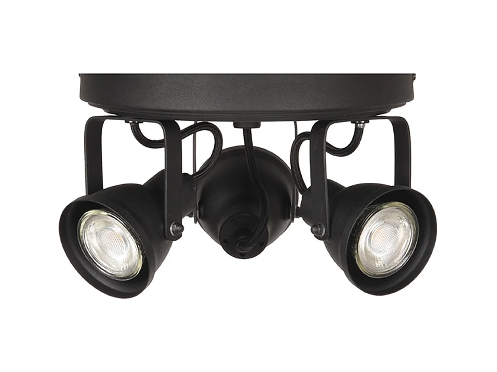 Spot Max LED - Noir - Métal - 3 lumières