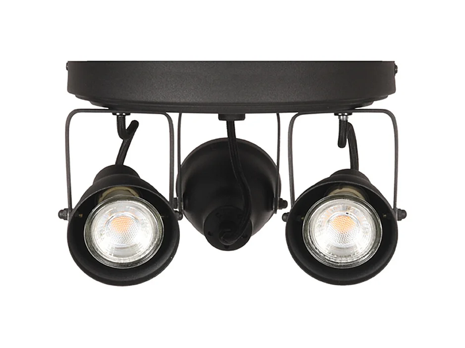 Spot Max LED - Noir - Métal - 3 lumières