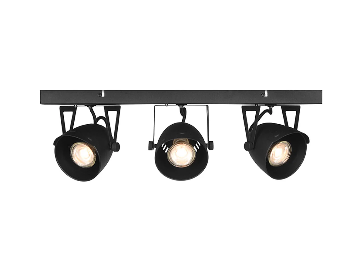 Spot LED - Noir - Métal - 3 lumières