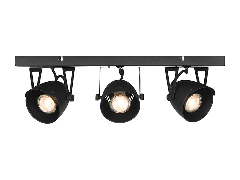 Spot LED - Noir - Métal - 3 lumières