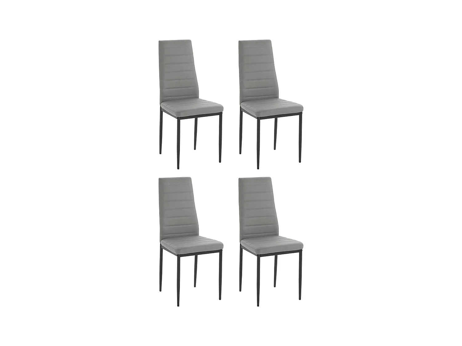 Sandy | Chaise 4 Pack en PU gris