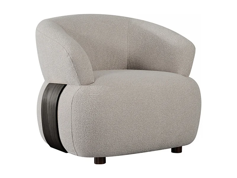 Sessel Valenza - Natur - Stoff - Schwarzes Holz - 79x83x73 cm