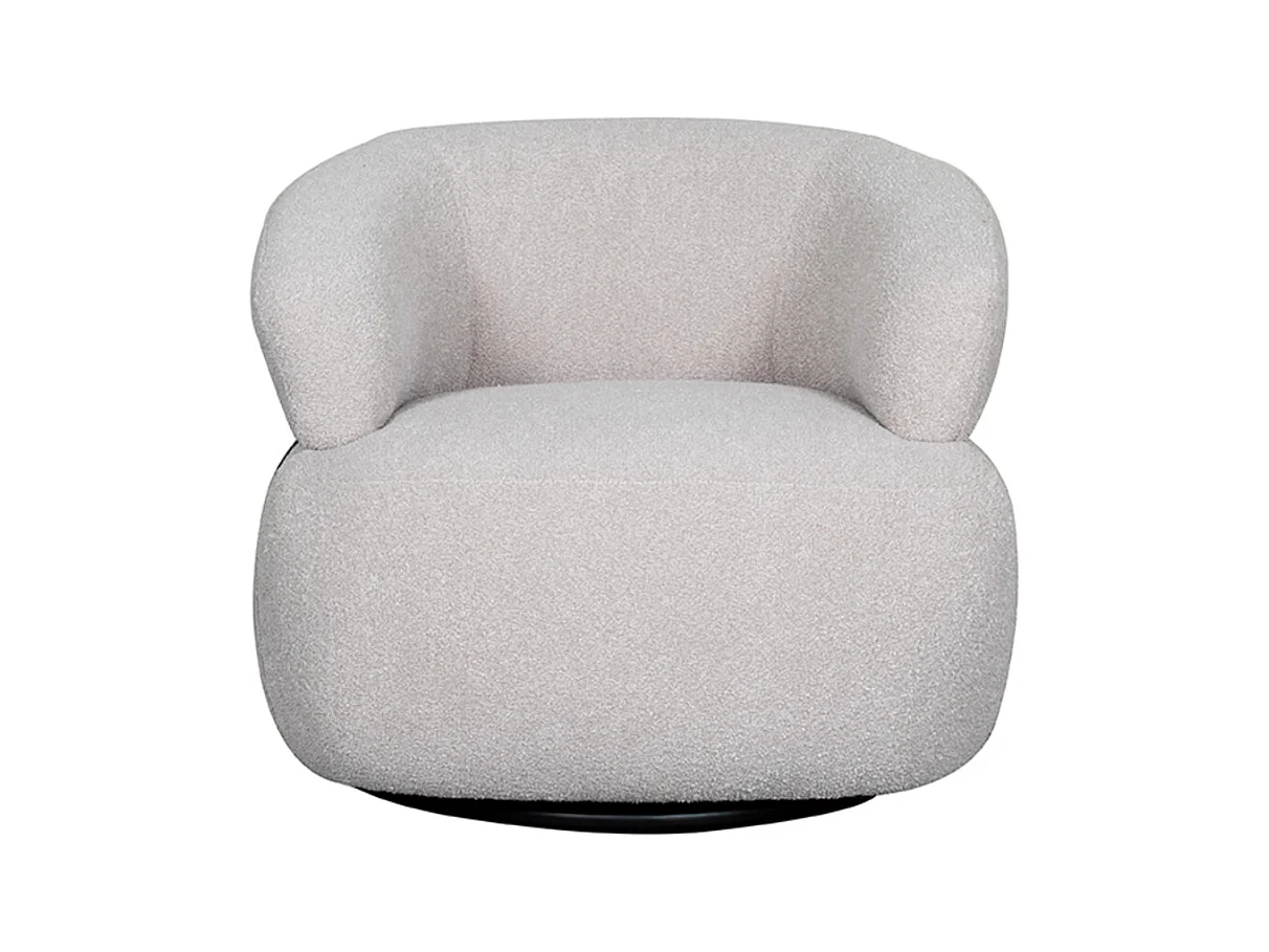 Fauteuil Valenza - Naturel - Tissu - Bois noir - 79x83x73 cm