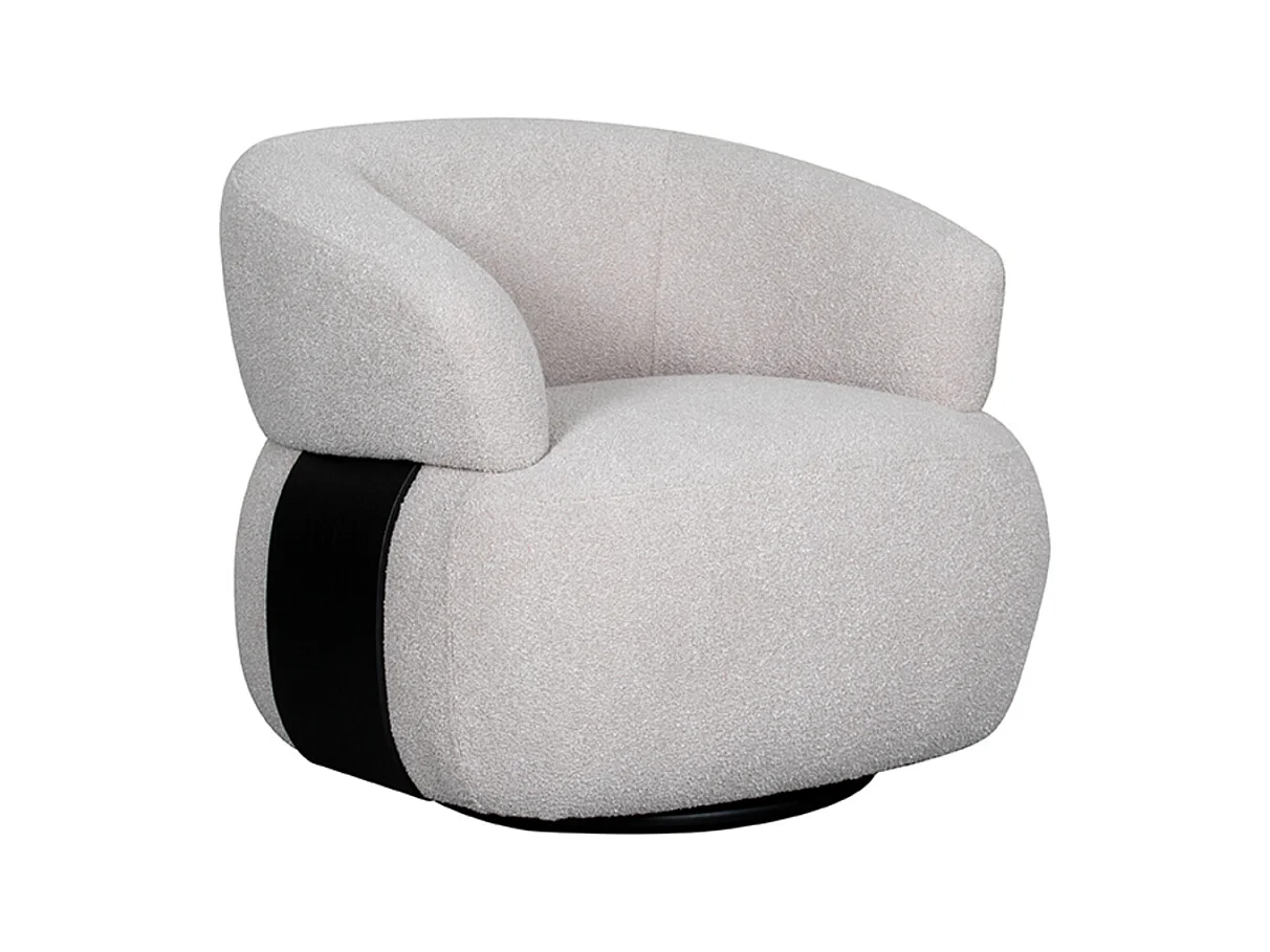 Fauteuil Valenza - Naturel - Tissu - Bois noir - 79x83x73 cm