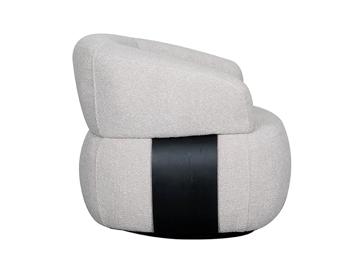 Fauteuil Valenza - Naturel - Tissu - Bois noir - 79x83x73 cm