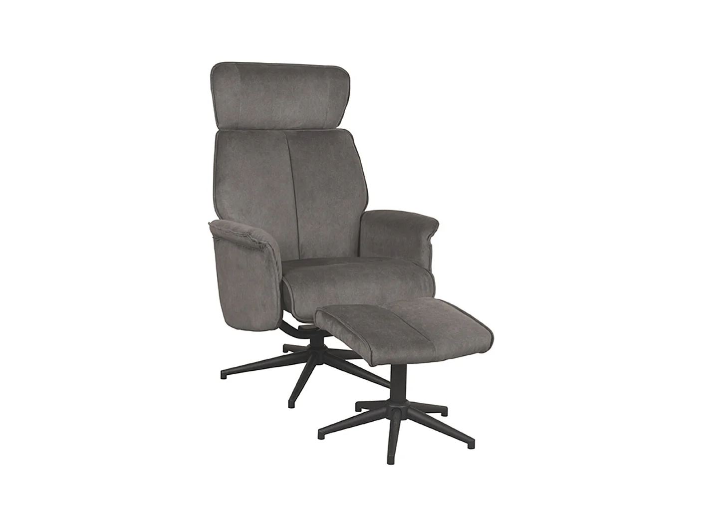 Fauteuil Verdal - Anthracite - Cosmo - Avec repose-pieds - 79x77x109 cm