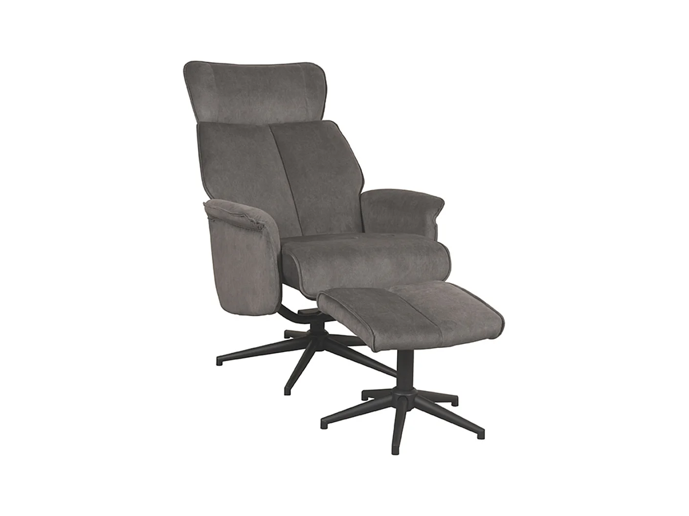 Fauteuil Verdal - Anthracite - Cosmo - Avec repose-pieds - 79x77x109 cm