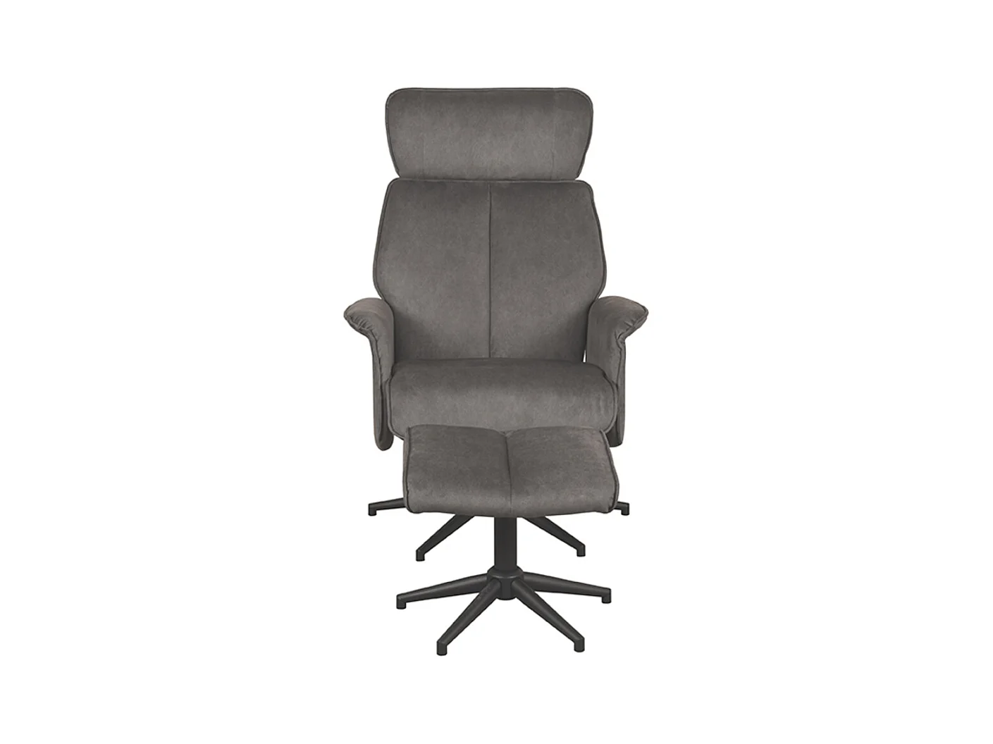 Fauteuil Verdal - Anthracite - Cosmo - Avec repose-pieds - 79x77x109 cm