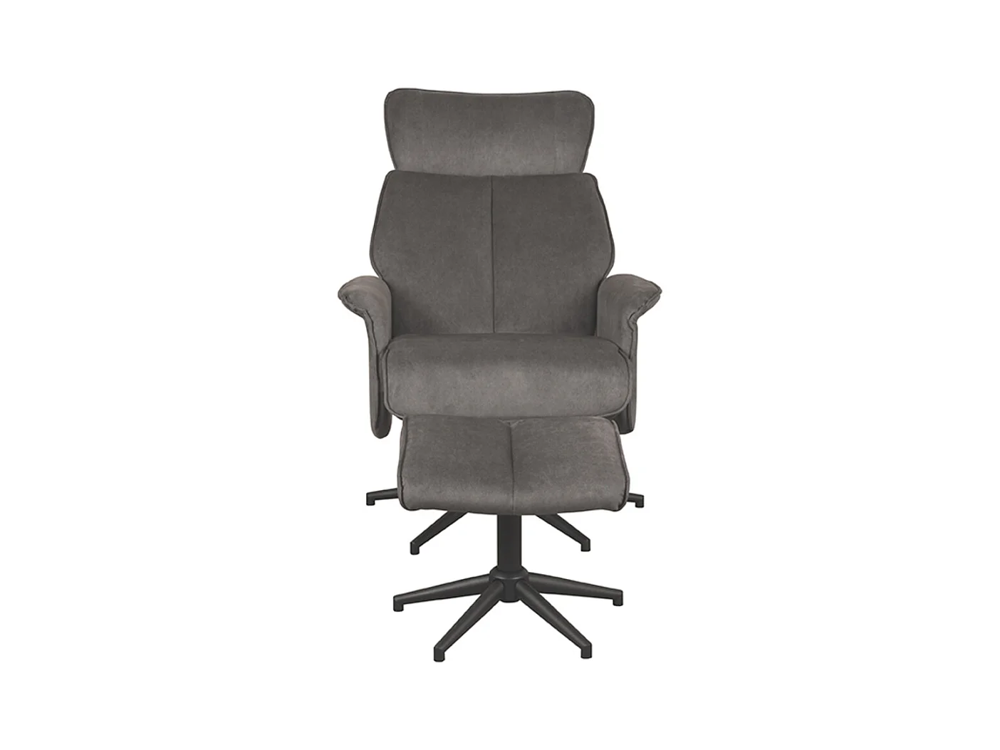 Fauteuil Verdal - Anthracite - Cosmo - Avec repose-pieds - 79x77x109 cm