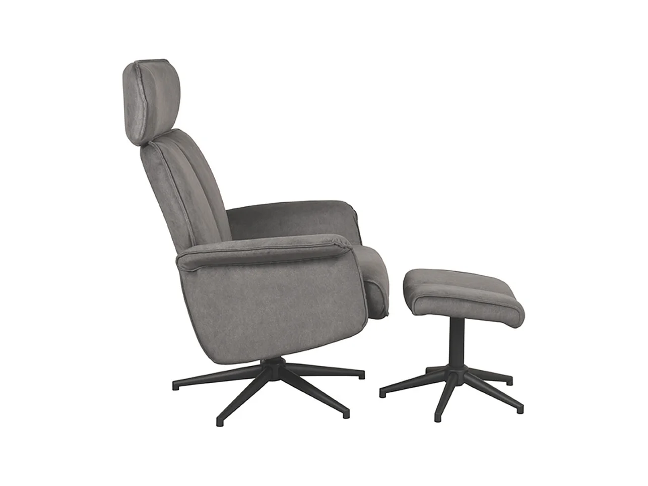Fauteuil Verdal - Anthracite - Cosmo - Avec repose-pieds - 79x77x109 cm