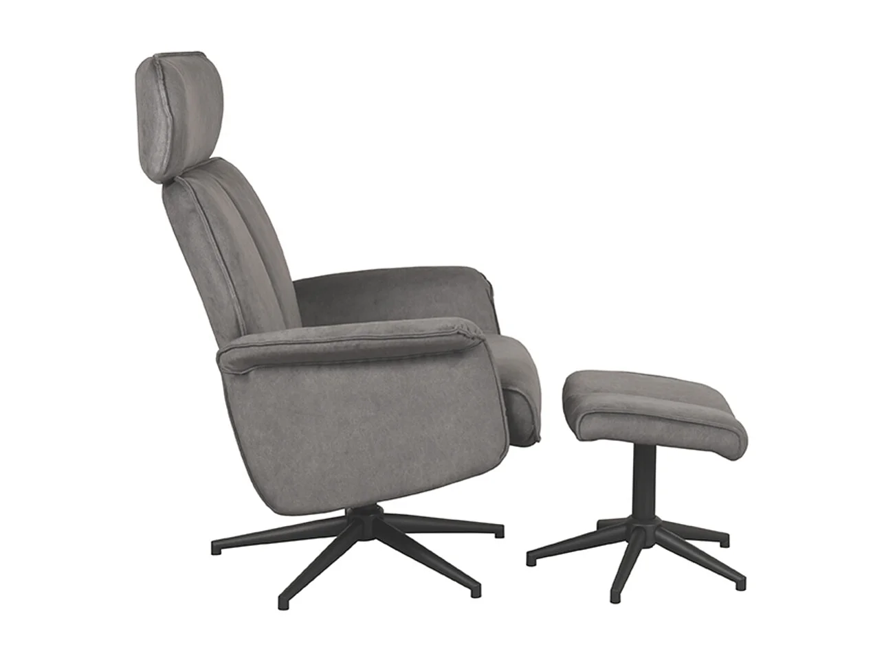 Fauteuil Verdal - Anthracite - Cosmo - Avec repose-pieds - 79x77x109 cm