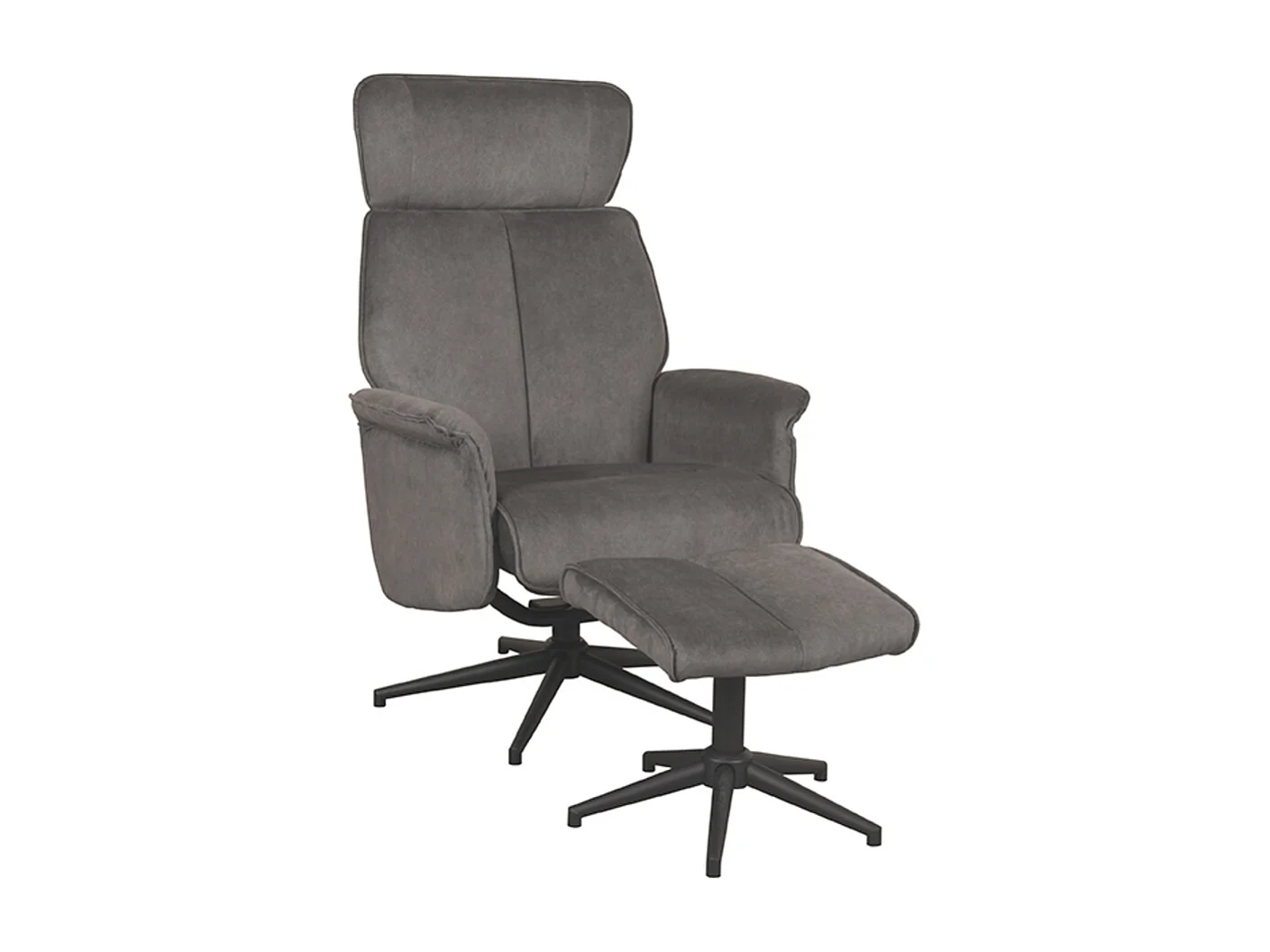 Fauteuil Verdal - Anthracite - Cosmo - Avec repose-pieds - 79x77x109 cm
