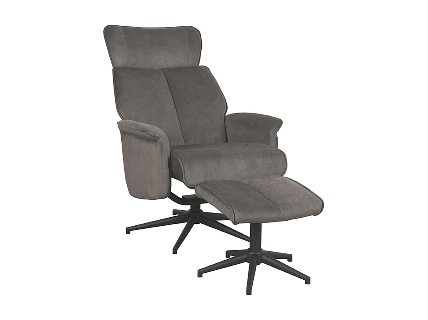 Fauteuil Verdal - Anthracite - Cosmo - Avec repose-pieds - 79x77x109 cm