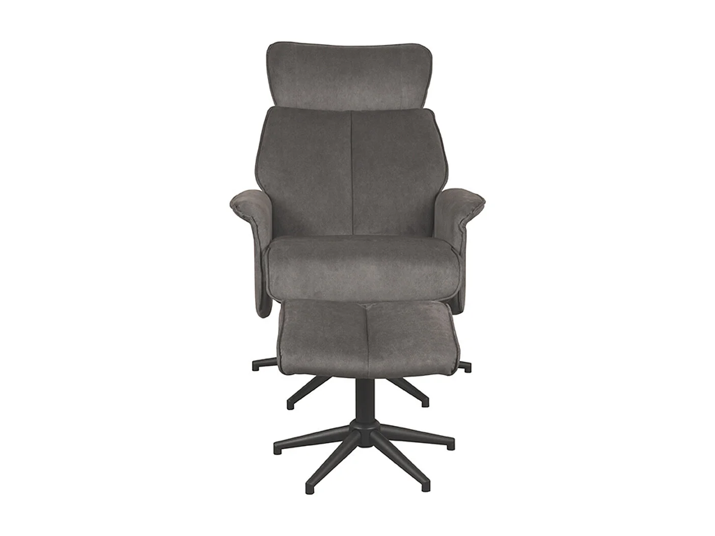 Fauteuil Verdal - Anthracite - Cosmo - Avec repose-pieds - 79x77x109 cm