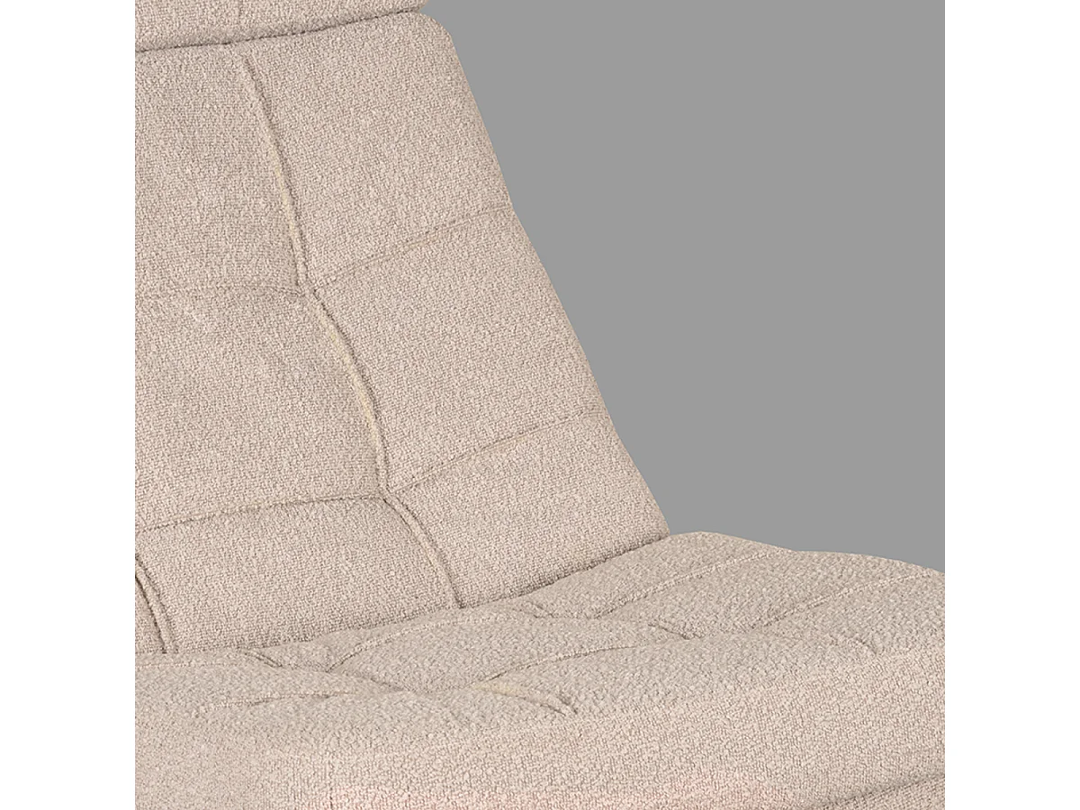 Fauteuil Alvar - Naturel - Boucle - Avec pouf