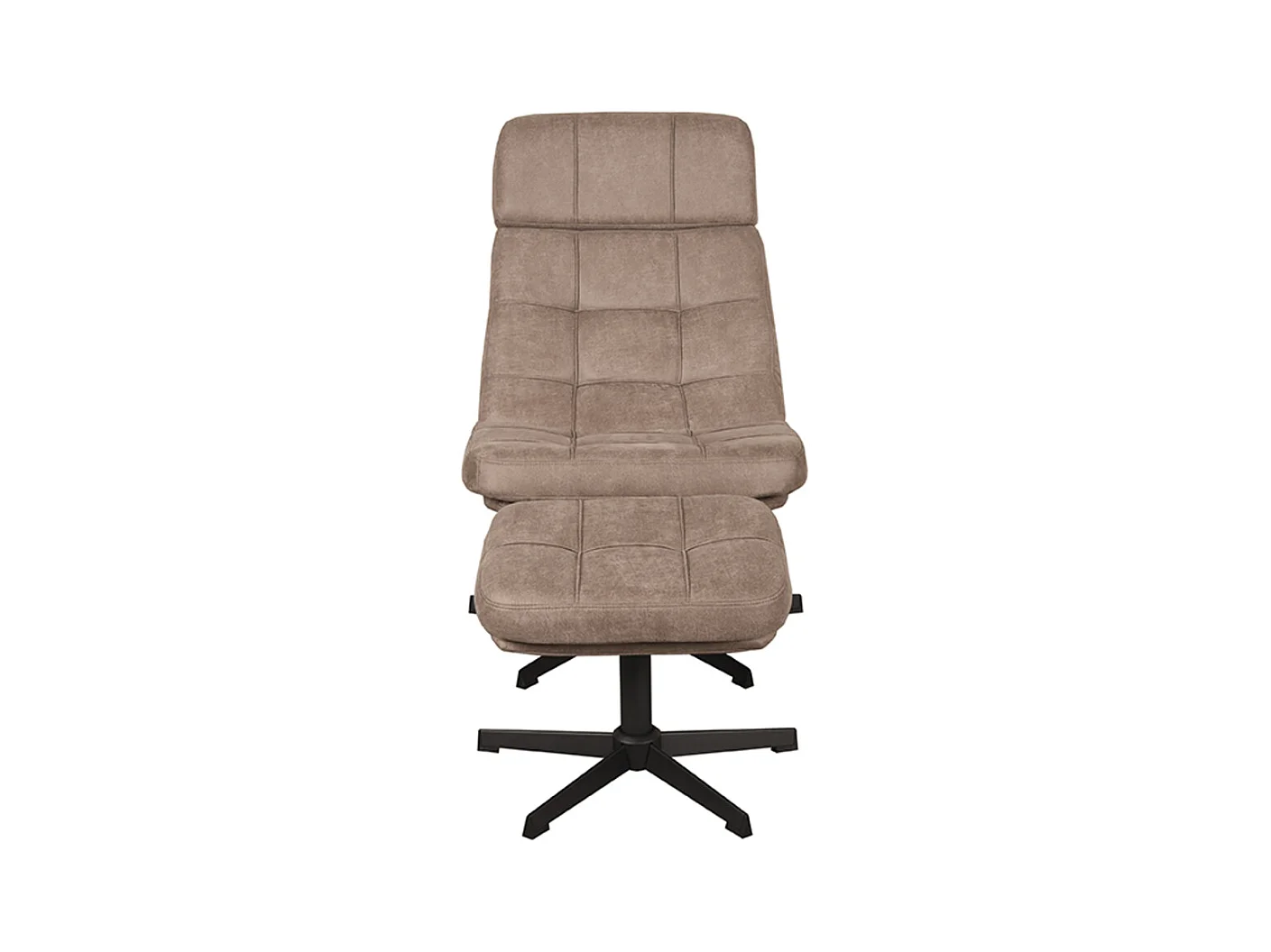 Fauteuil Alvar - Taupe - Micro Suede - Avec repose-pieds - 57 x 53 x 83 cm