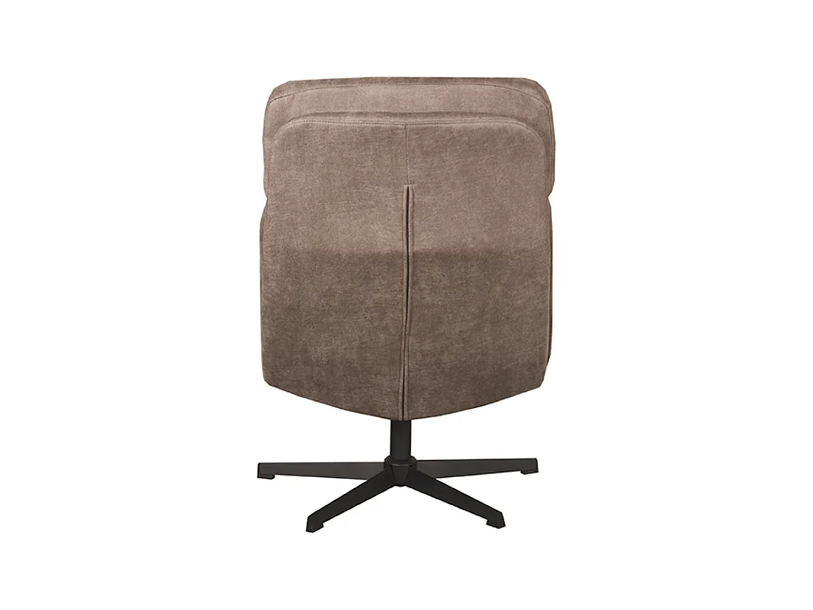 Fauteuil Alvar - Taupe - Micro Suede - Avec repose-pieds - 57 x 53 x 83 cm