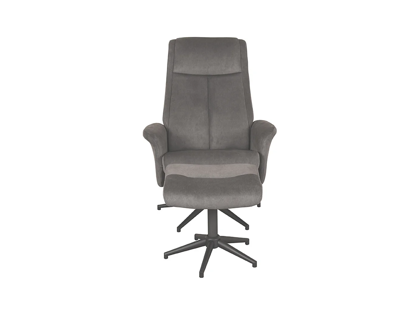 Fauteuil Bergen - Anthracite - Cosmo - Tabouret inclus - 62x77x53 cm