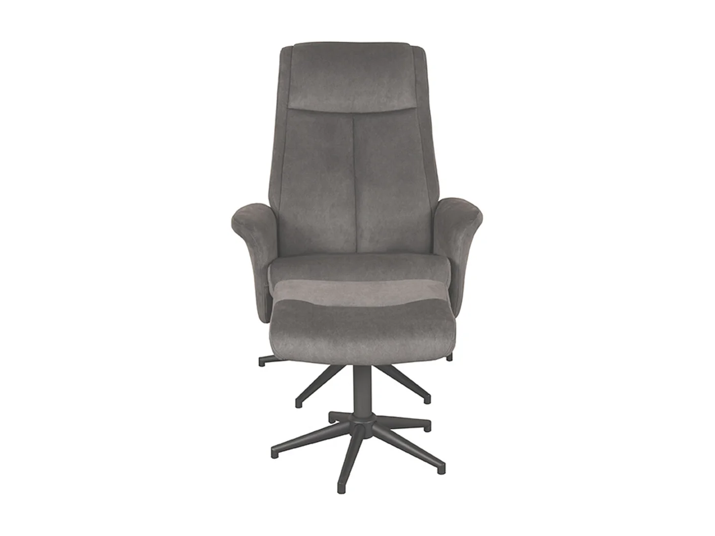 Fauteuil Bergen - Anthracite - Cosmo - Tabouret inclus - 62x77x53 cm