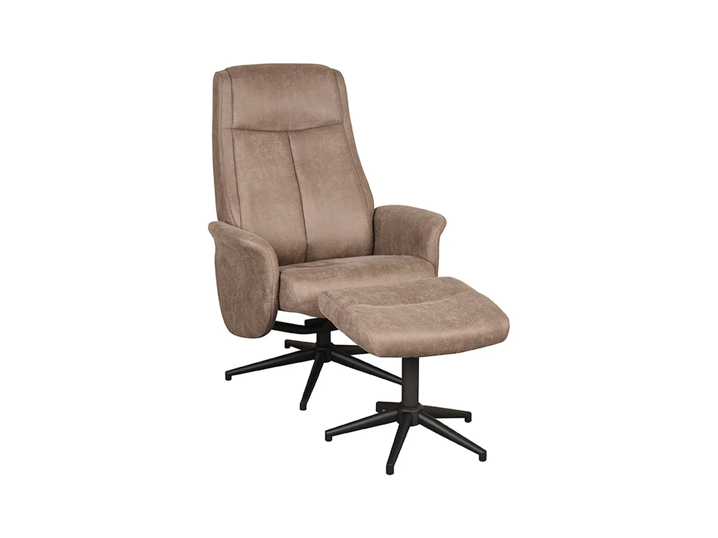 Fauteuil Bergen - Taupe - Micro Suede - Avec repose-pieds - 62 x 77 x 53 cm