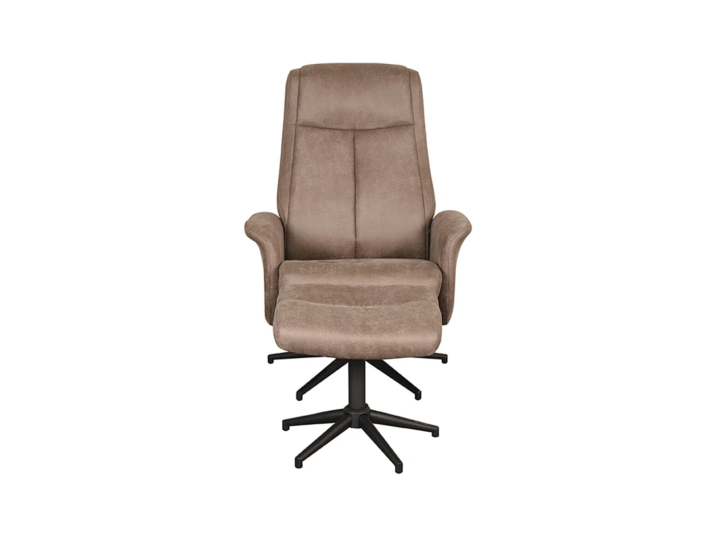 Fauteuil Bergen - Taupe - Micro Suede - Avec repose-pieds - 62 x 77 x 53 cm