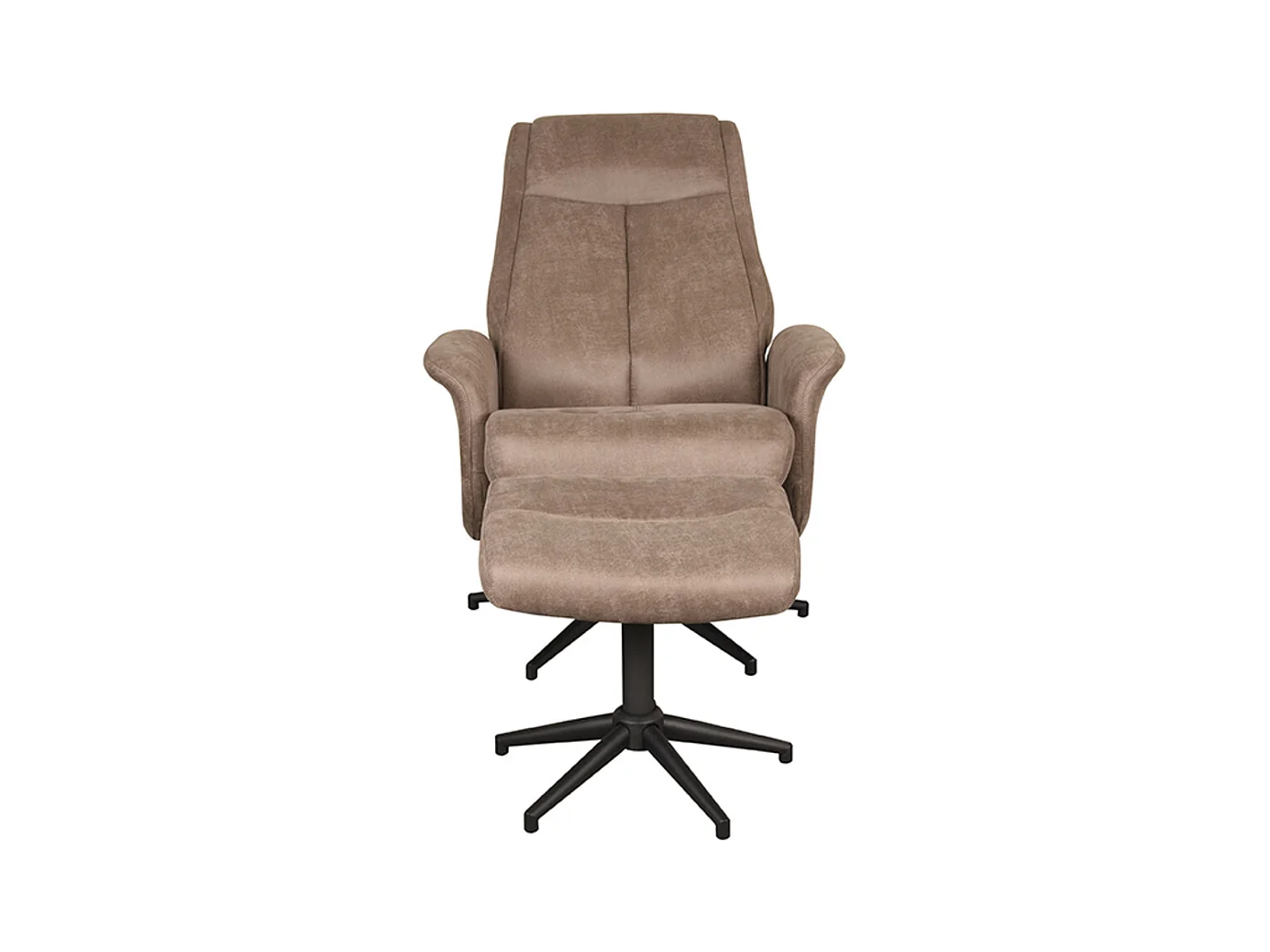 Fauteuil Bergen - Taupe - Micro Suede - Avec repose-pieds - 62 x 77 x 53 cm