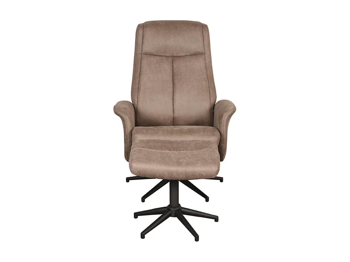 Fauteuil Bergen - Taupe - Micro Suede - Avec repose-pieds - 62 x 77 x 53 cm