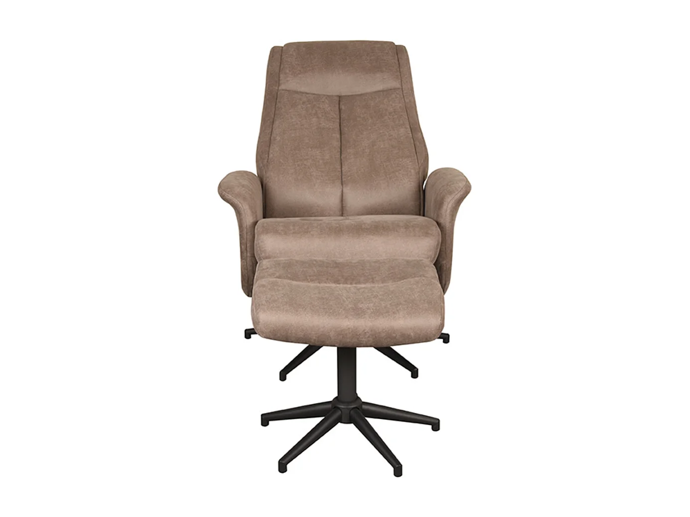 Fauteuil Bergen - Taupe - Micro Suede - Avec repose-pieds - 62 x 77 x 53 cm