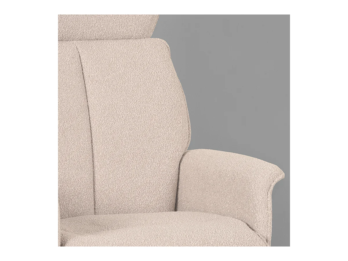 Fauteuil Verdal - Naturel - Boucle - Incl. ottoman