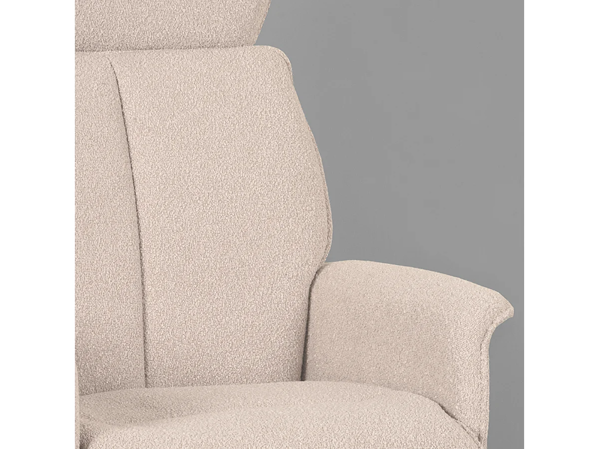 Fauteuil Verdal - Naturel - Boucle - Incl. ottoman